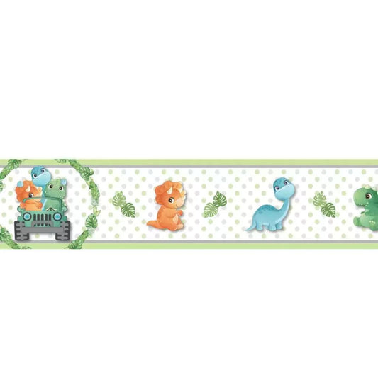 Cenefa infantil adhesiva Dinosaurios Acuarela