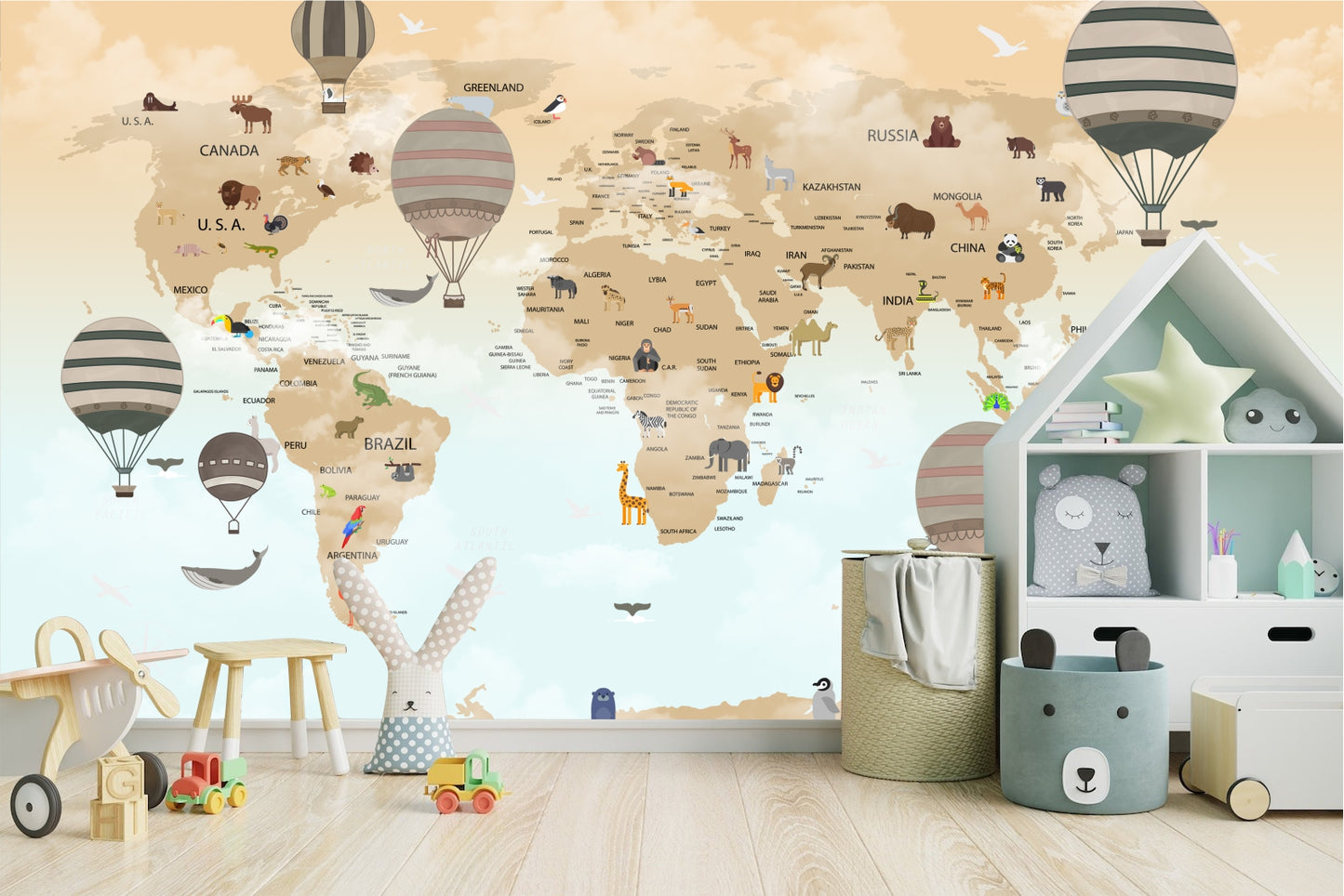 Papel para paredes Mapa mundial 3