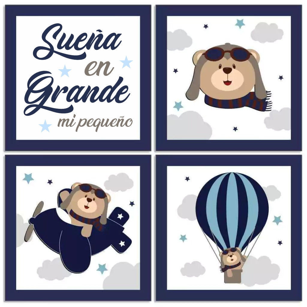 Conjunto de oso de aviador azul marino