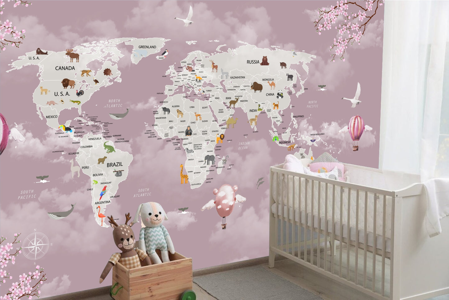 Papel para paredes Mapa mundial 4