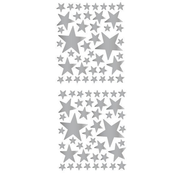 Pegatinas de pared estrellas plateadas