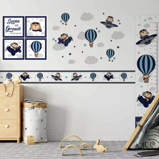 Conjunto de oso de aviador azul marino