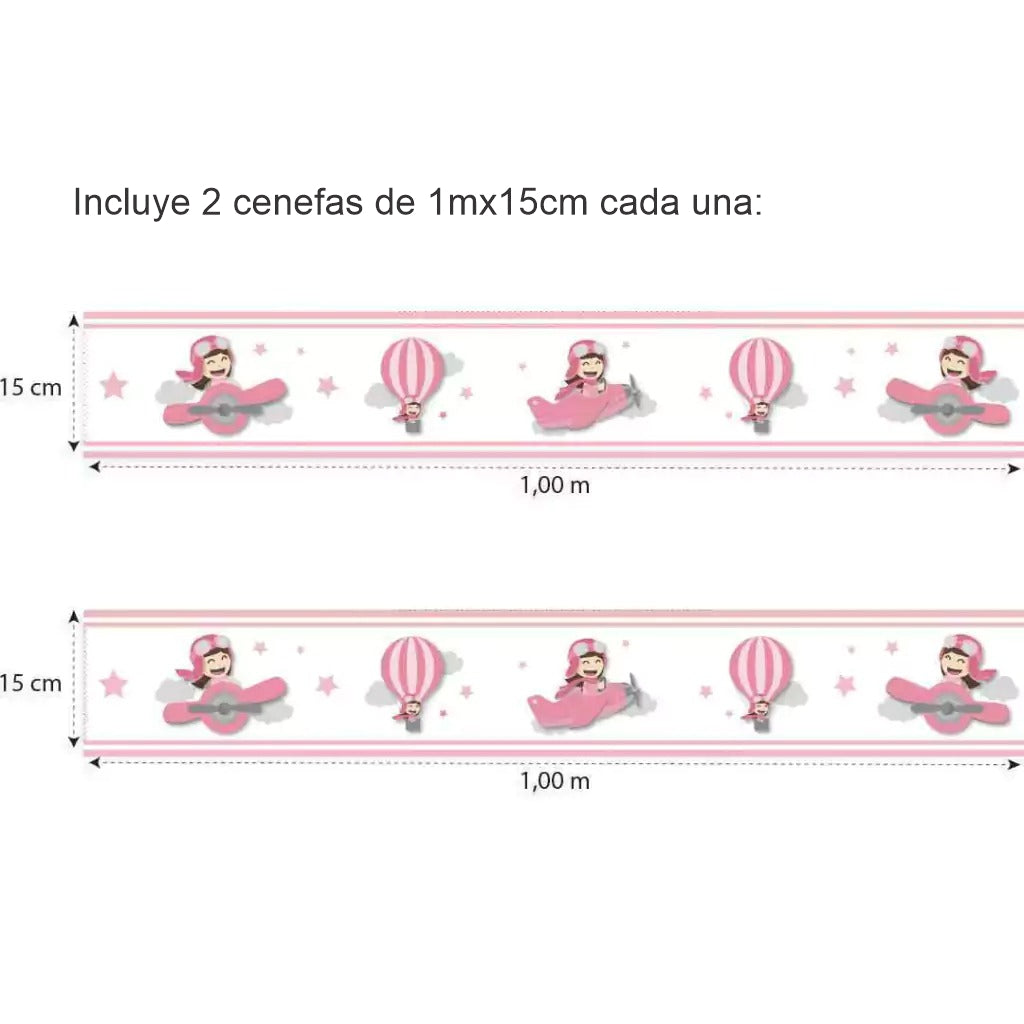 Combo de aviador rosa para niña
