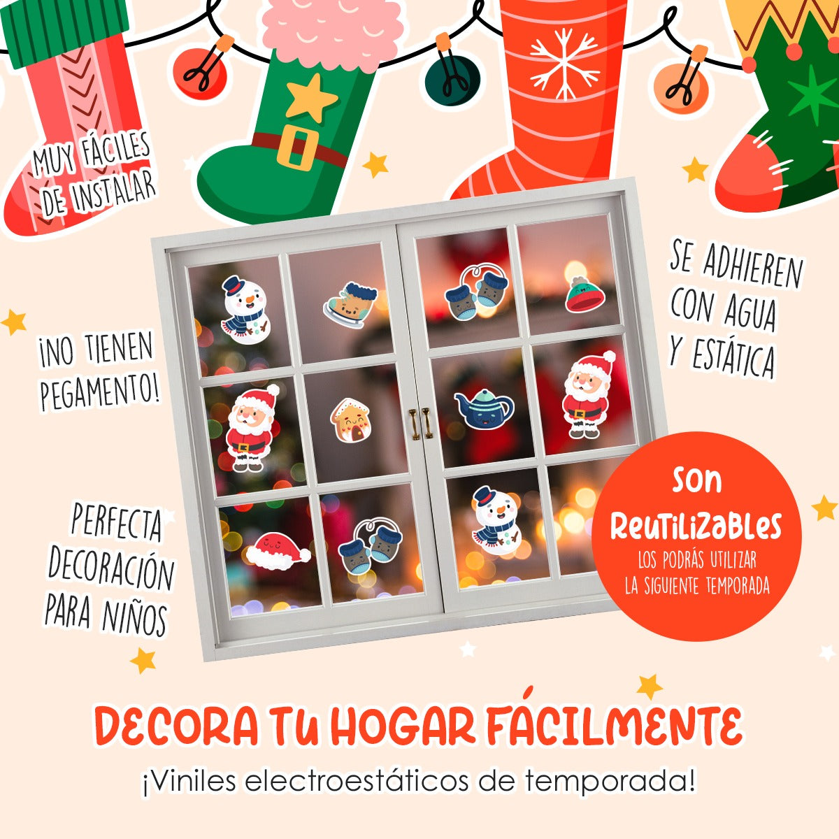 Vinil Electro estático para ventana MERRY CHRISTMAS