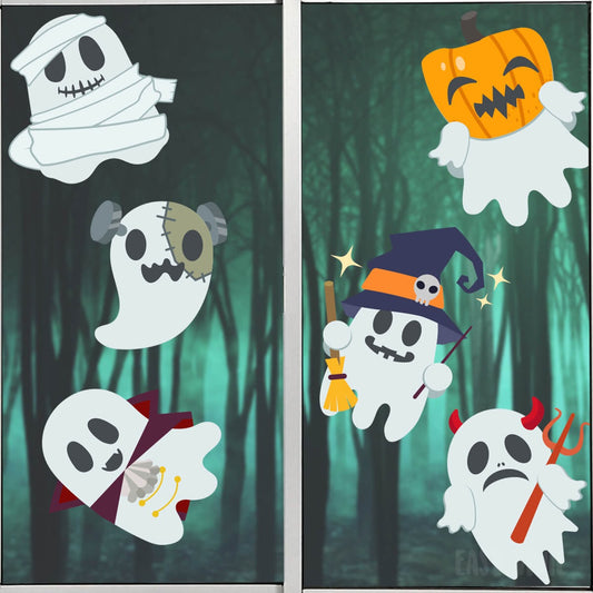 Vinil Electro estático para ventanas Fantasmas Disfrazados