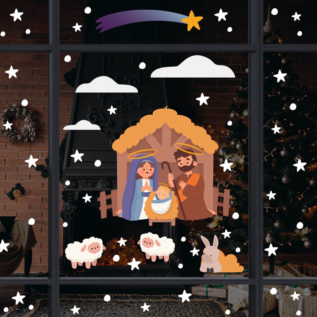 Vinil Electro estático para ventana Luz de Belén