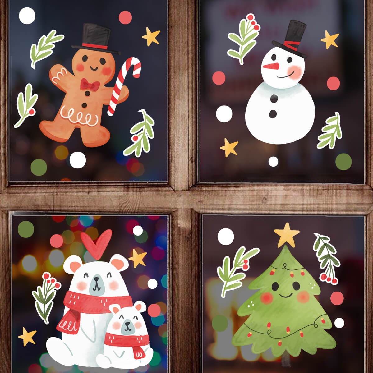 Vinil Electro estático para ventanas Espíritu Navideño
