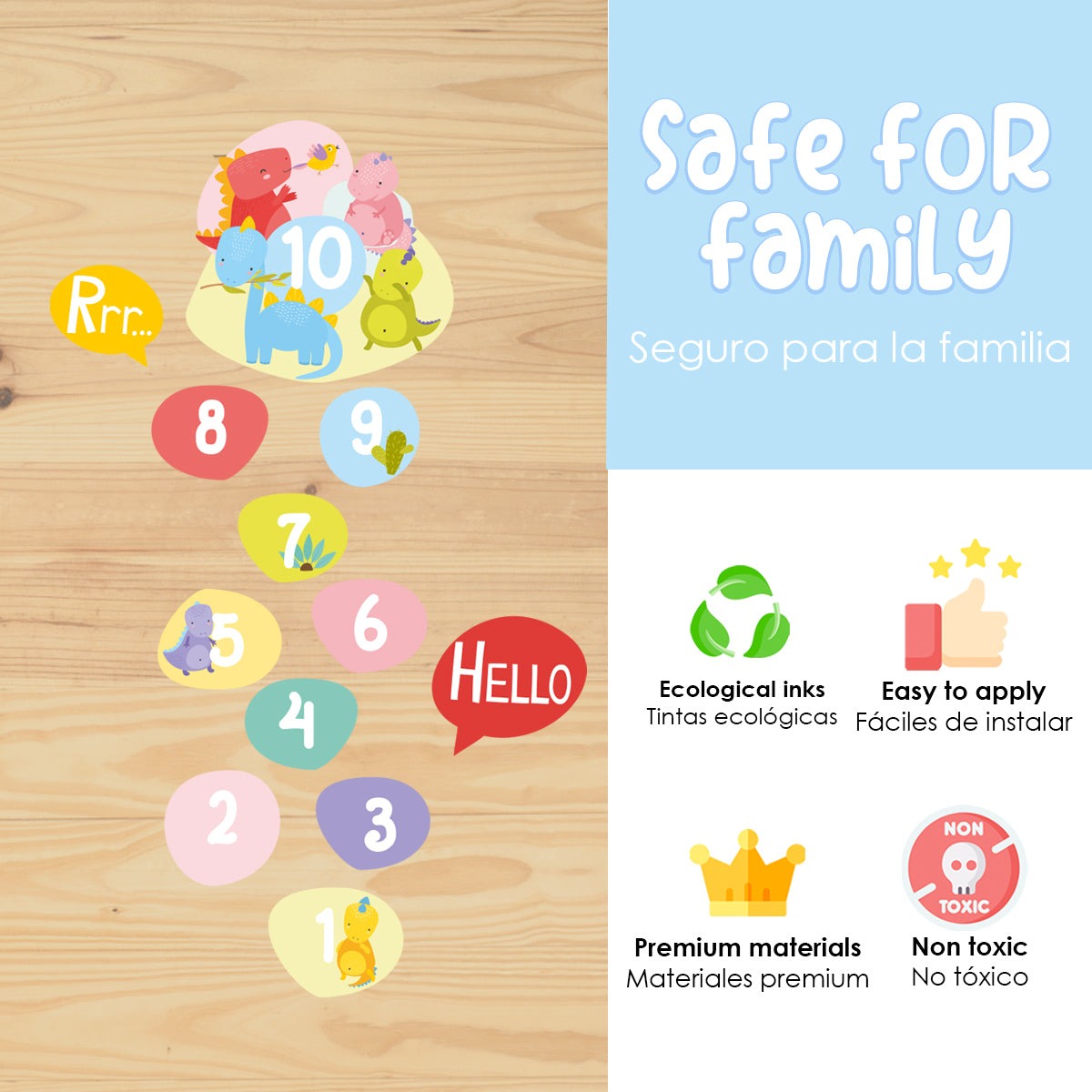 Calcomania Para pisos Avioncito de dinos