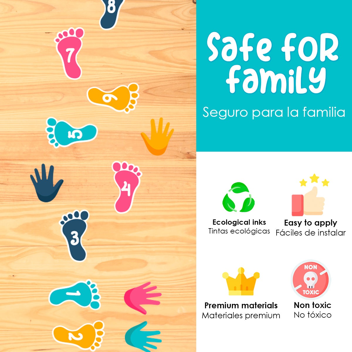 Calcomania Para pisos Juego de números