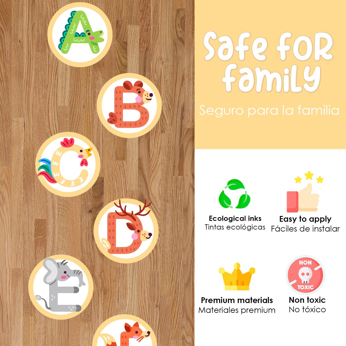 Calcomania Para pisos Abc