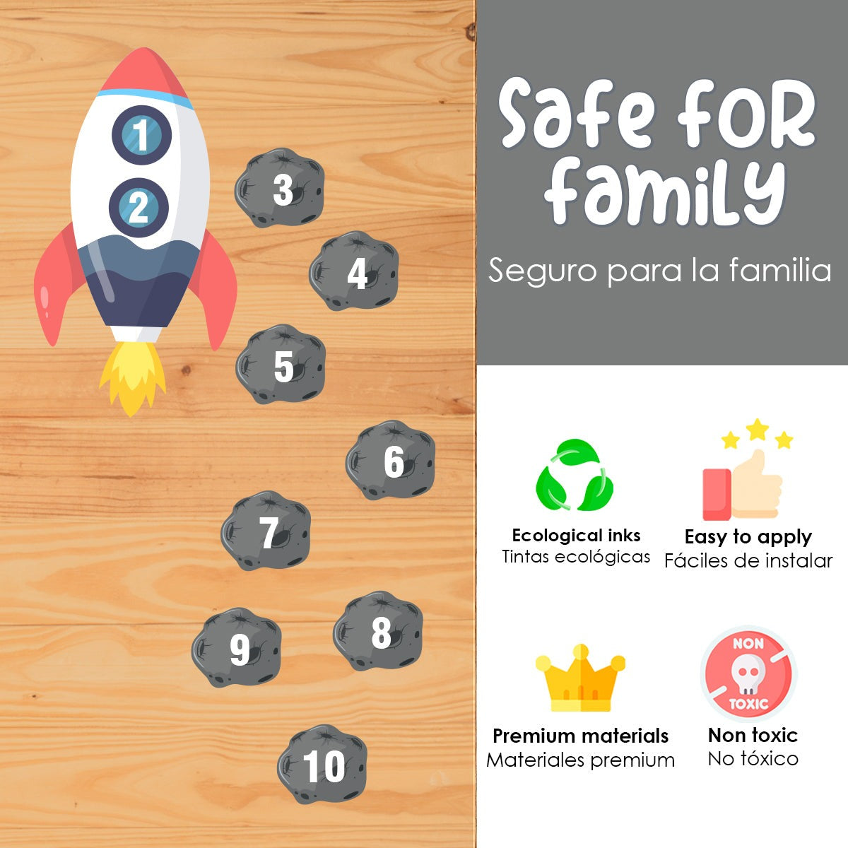 Calcomania para pisos Avioncito meteoritos