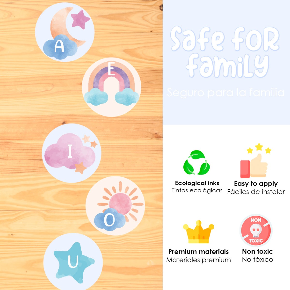 Calcomania Para pisos Vocales