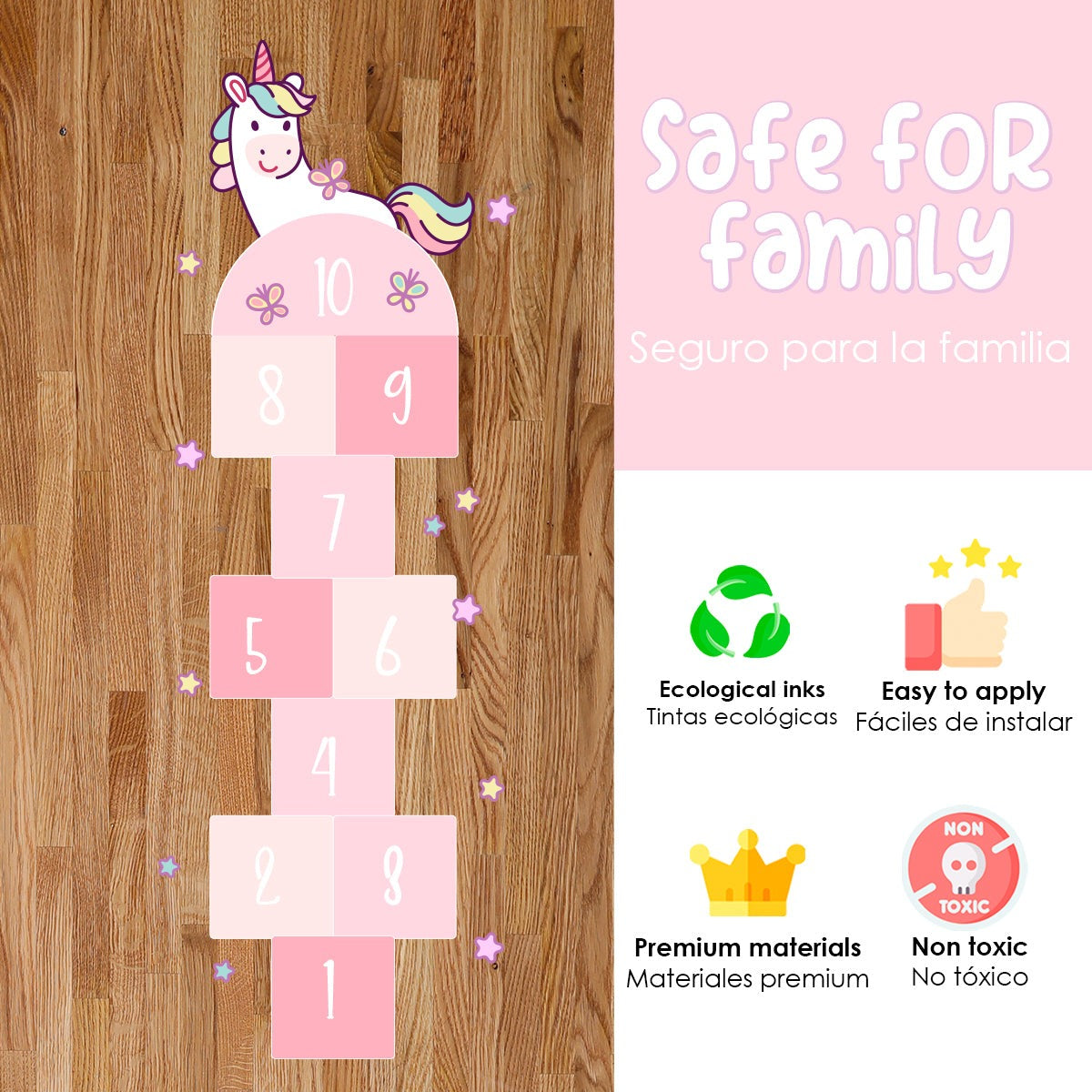 Calcomania para pisos Avioncito unicornio tierno