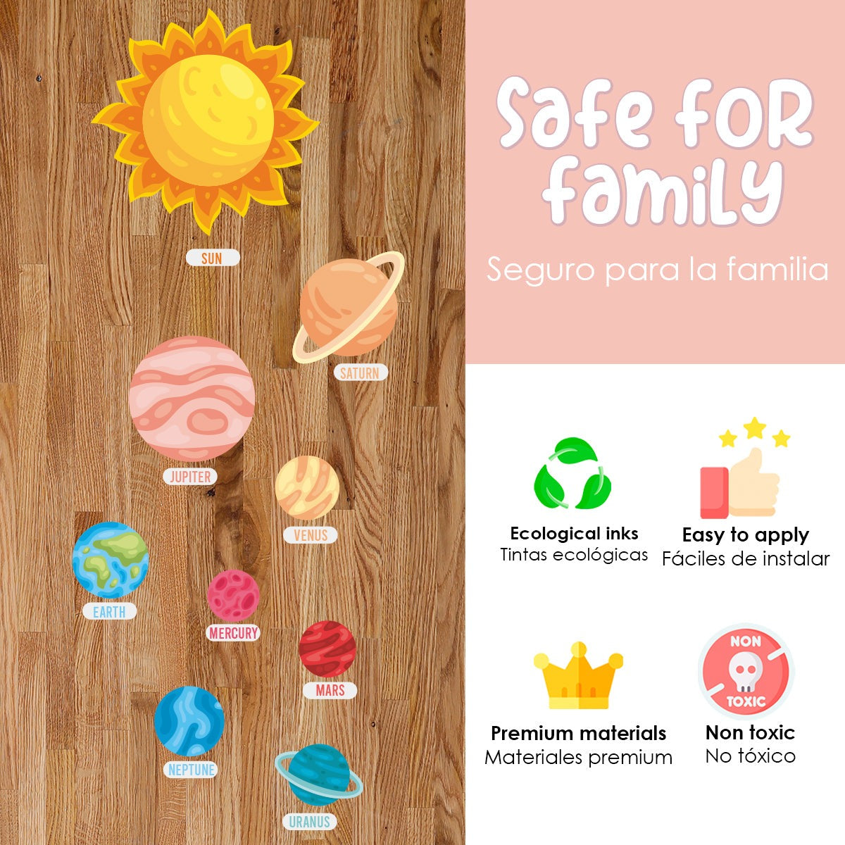 Calcomania Para pisos planetasia)