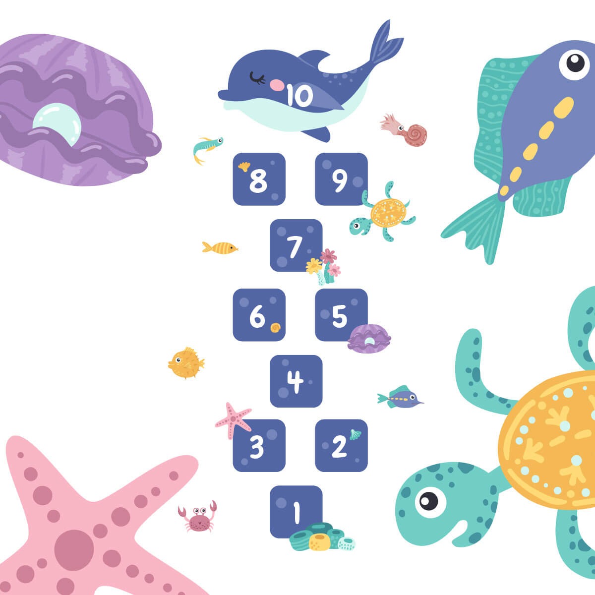 Calcomania Para pisos Avioncito Bajo el Mar