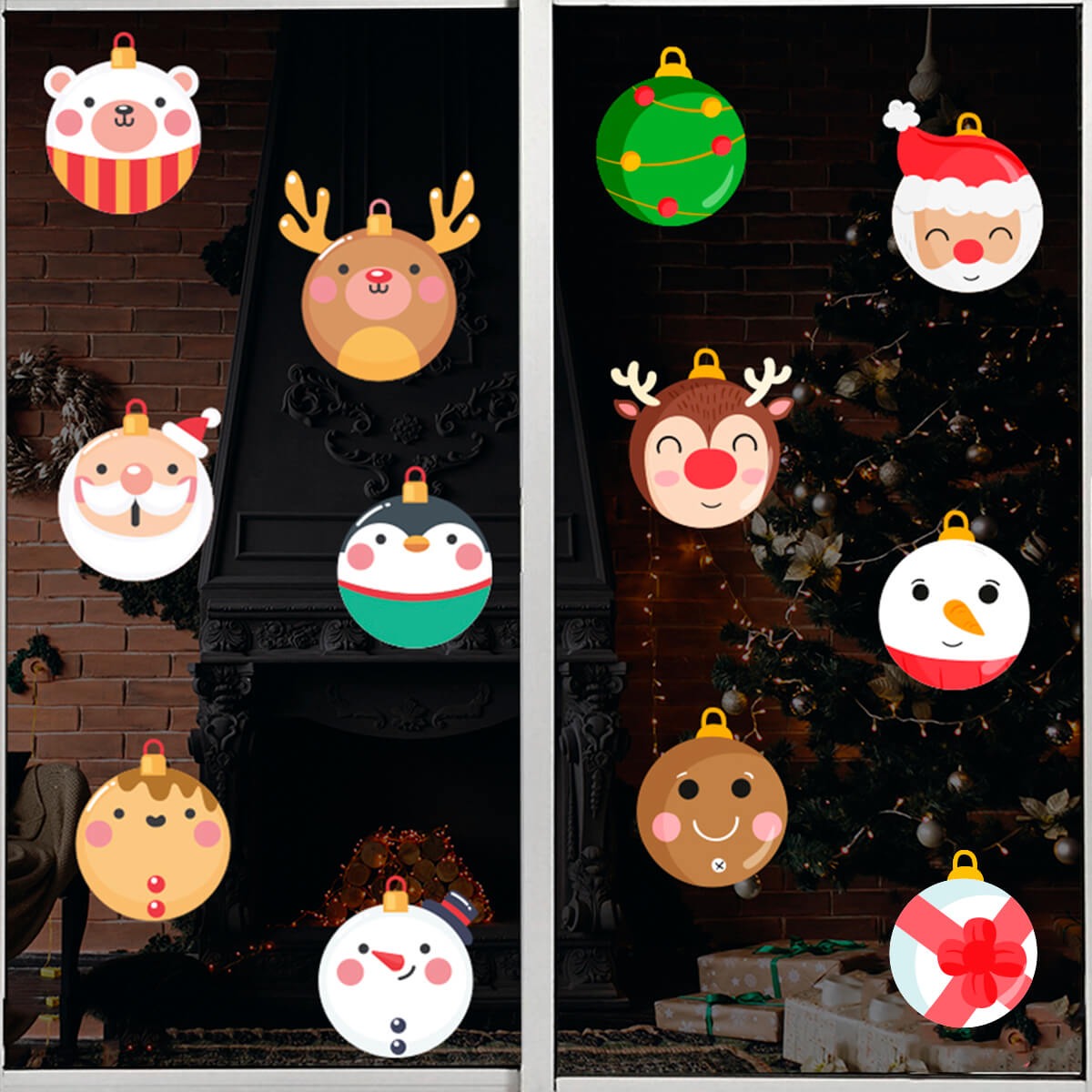 Vinil Electro estático para ventanas Bambalinas navideñas