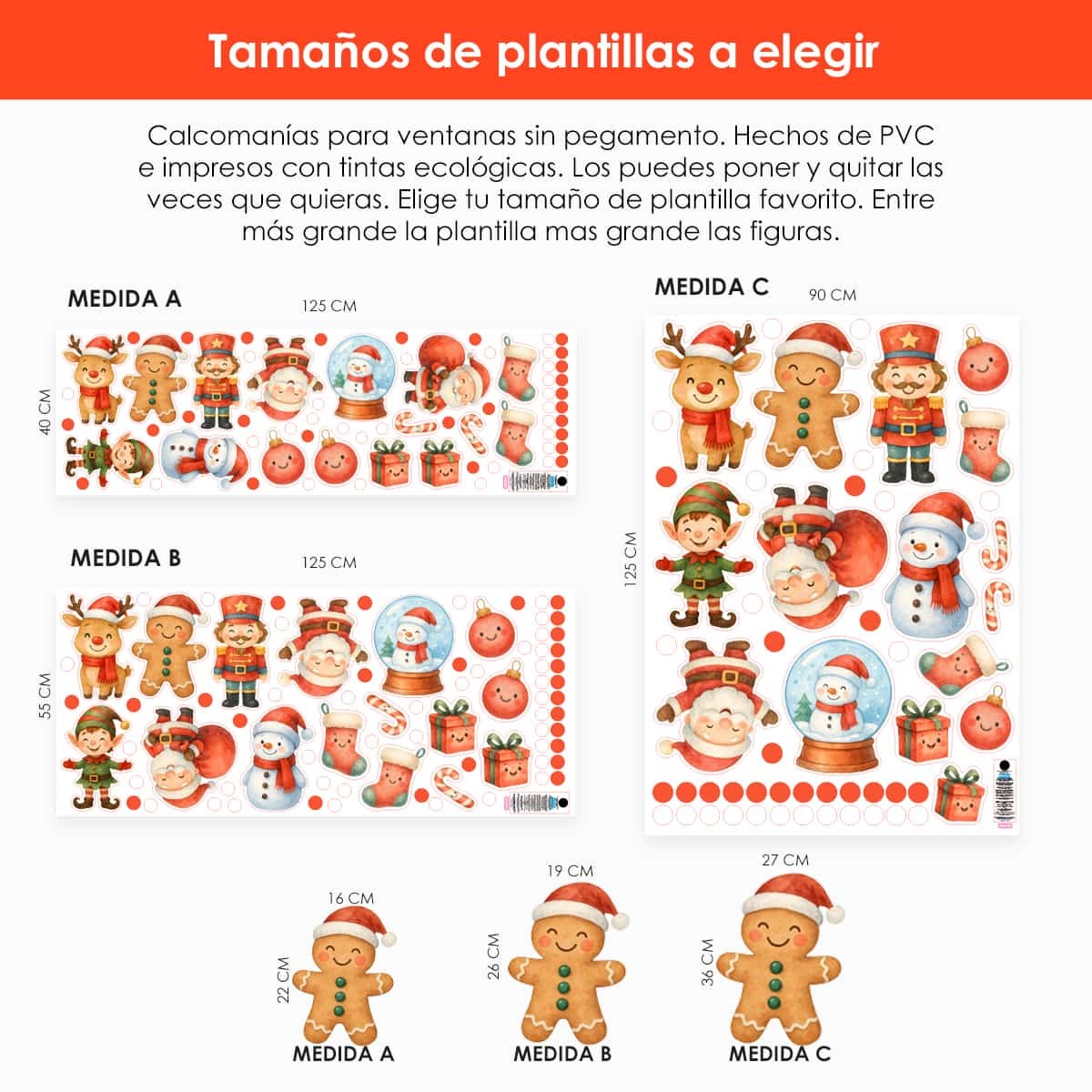 Vinil Electro estático para ventana Navidad magica