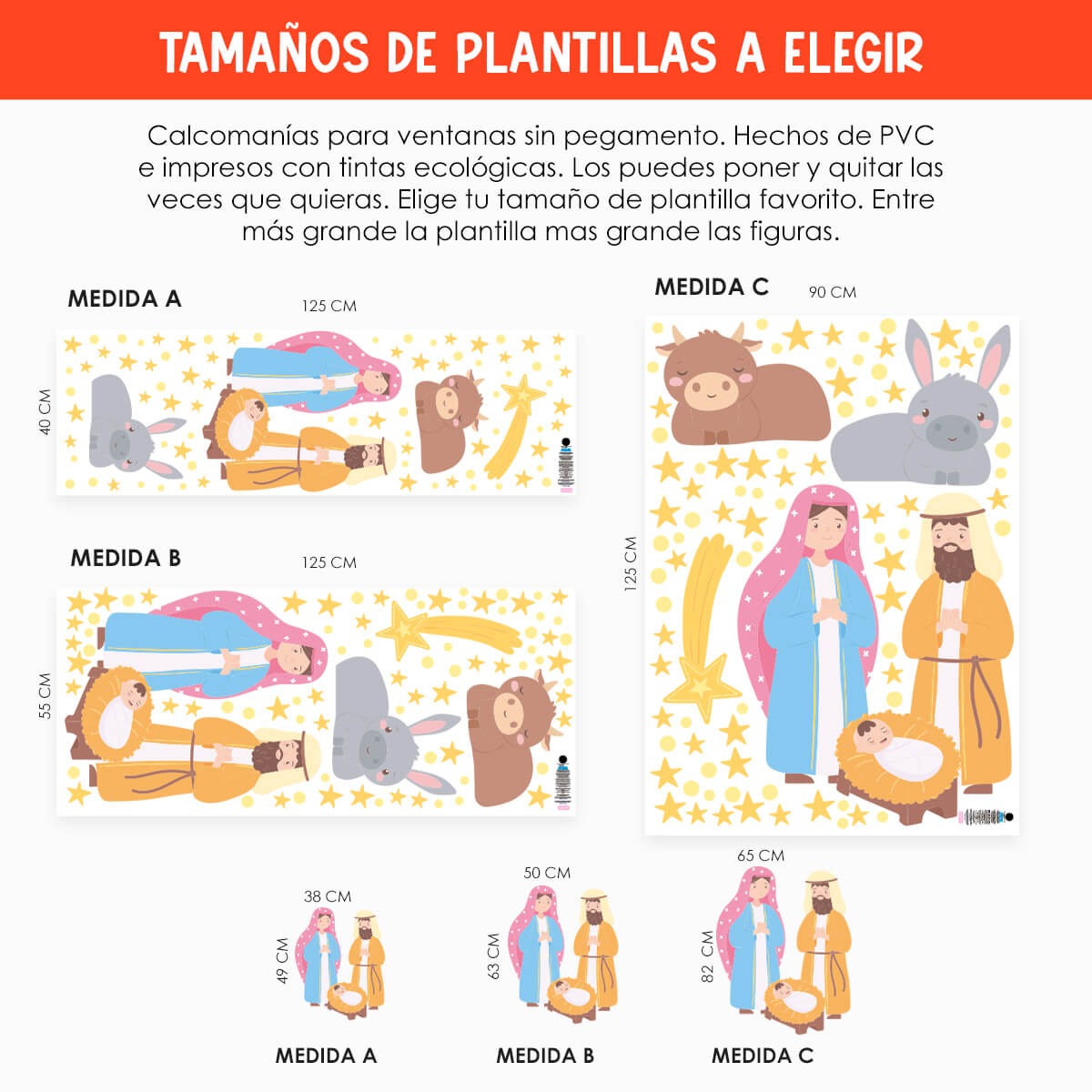 Vinil Electro estático para ventana Nacimiento de Jesús