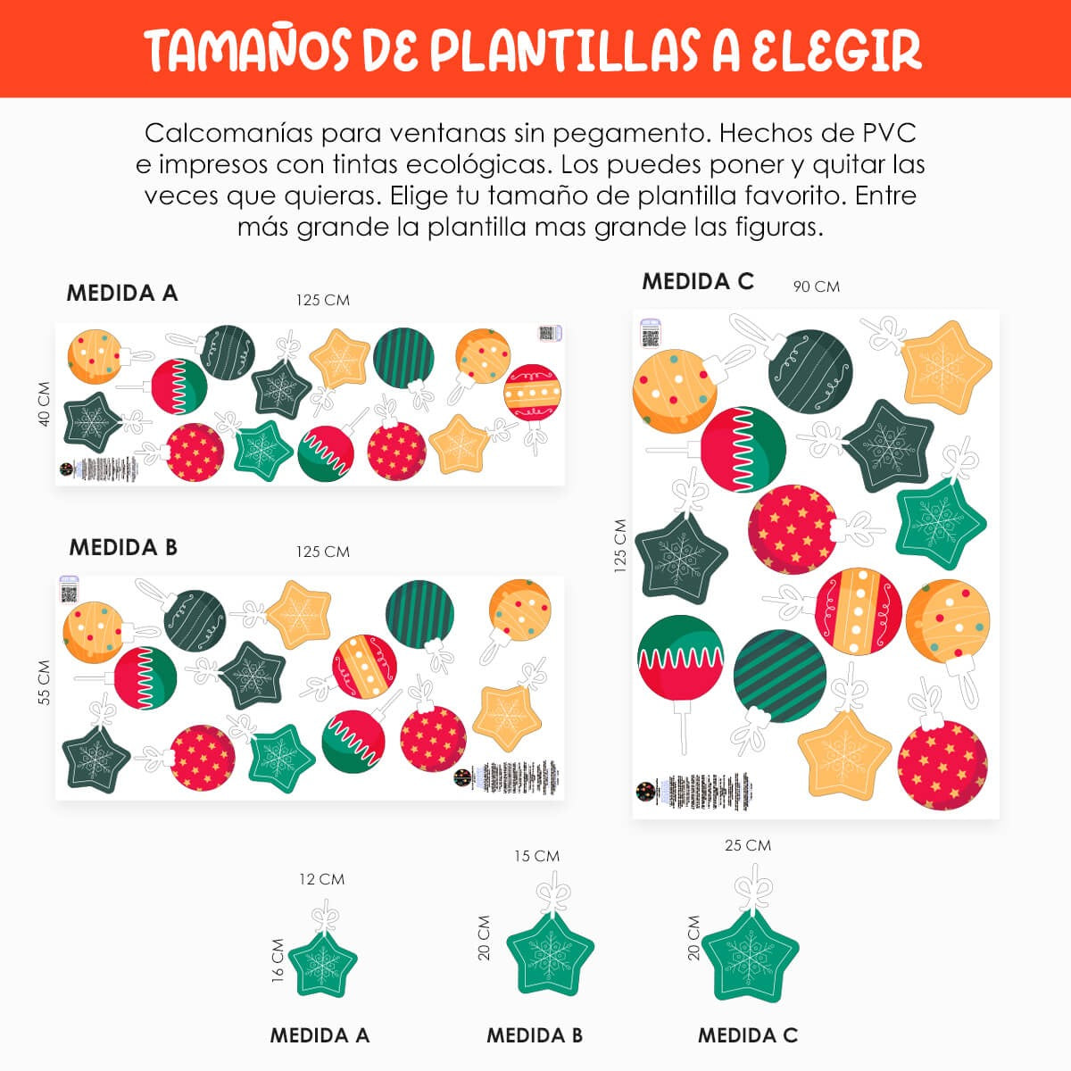Vinil Electro estático para ventanas Estrellas y esferas