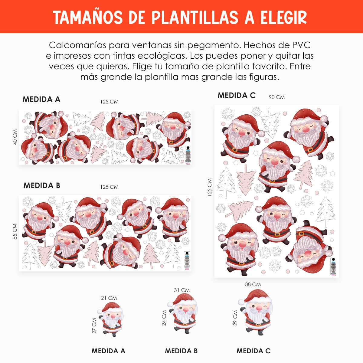 Vinil Electro estático para ventana Sueños de Santa