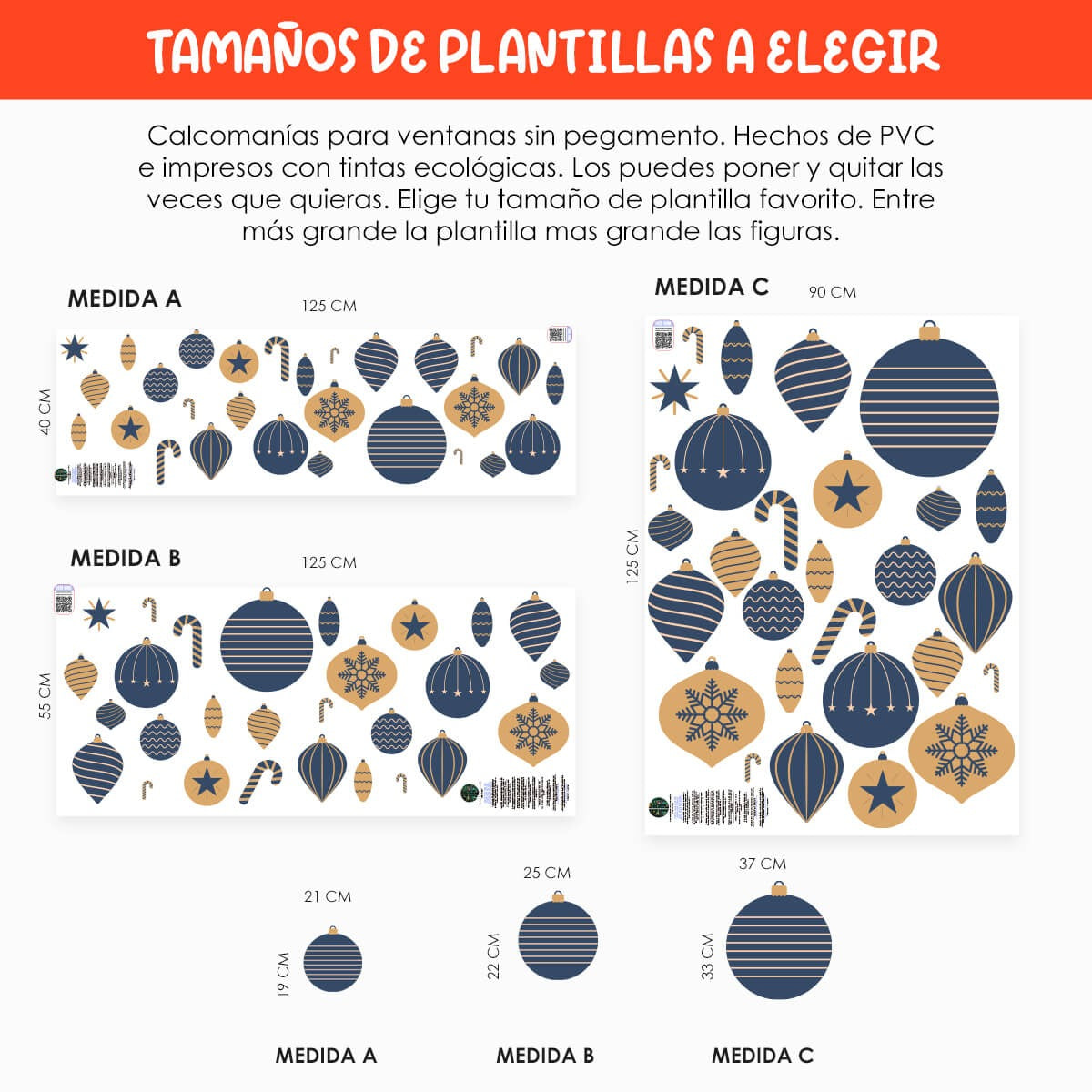 Vinil Electro estático para ventanas Arbolito de esferas