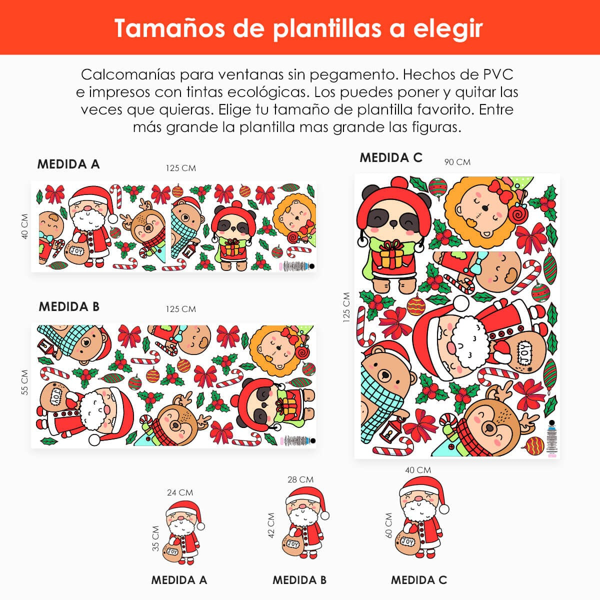 Vinil Electro estático para ventana Ayudantes de Santa