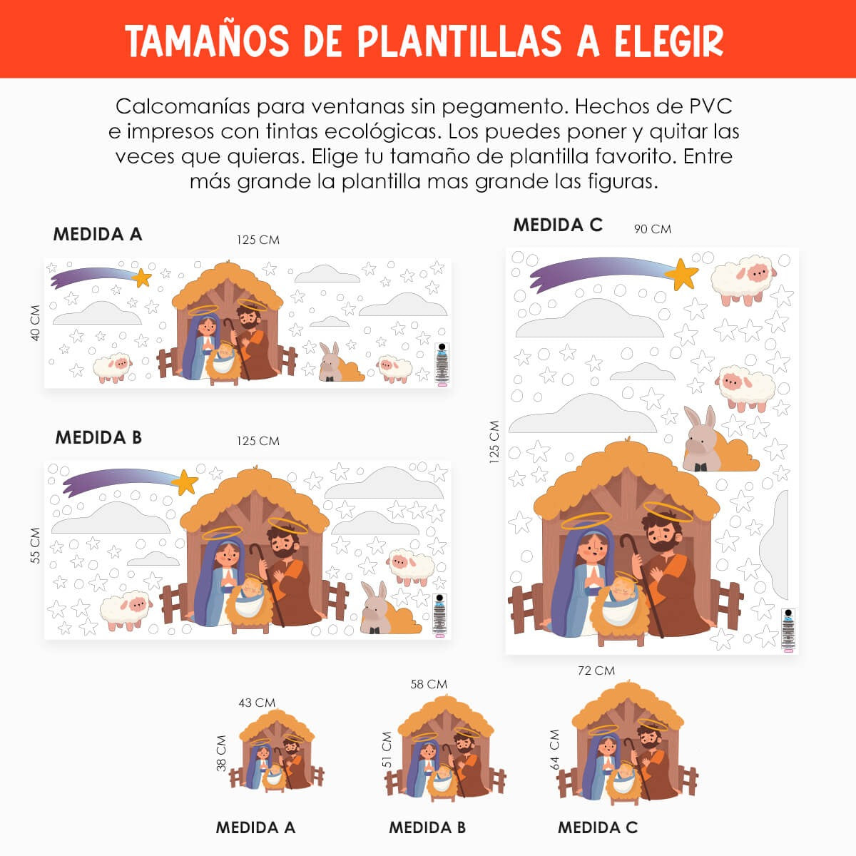 Vinil Electro estático para ventana Luz de Belén