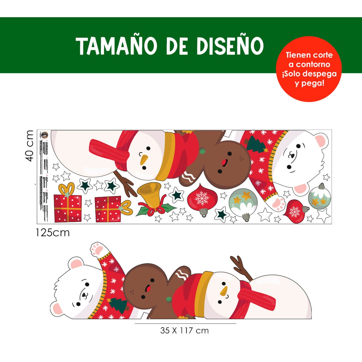 Vinilo para puerta Navidad  Navidad con amigos