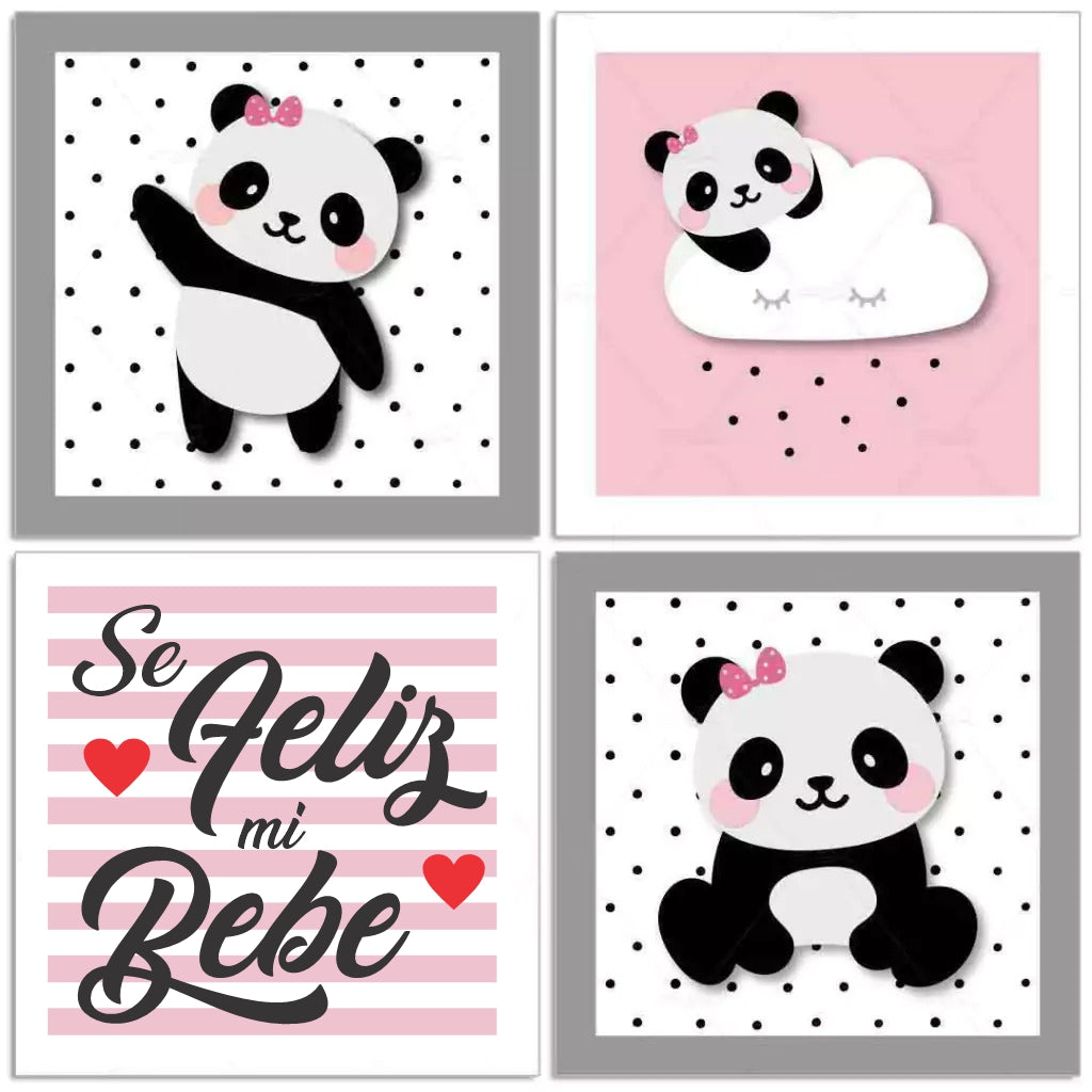 Combo de oso panda rosa