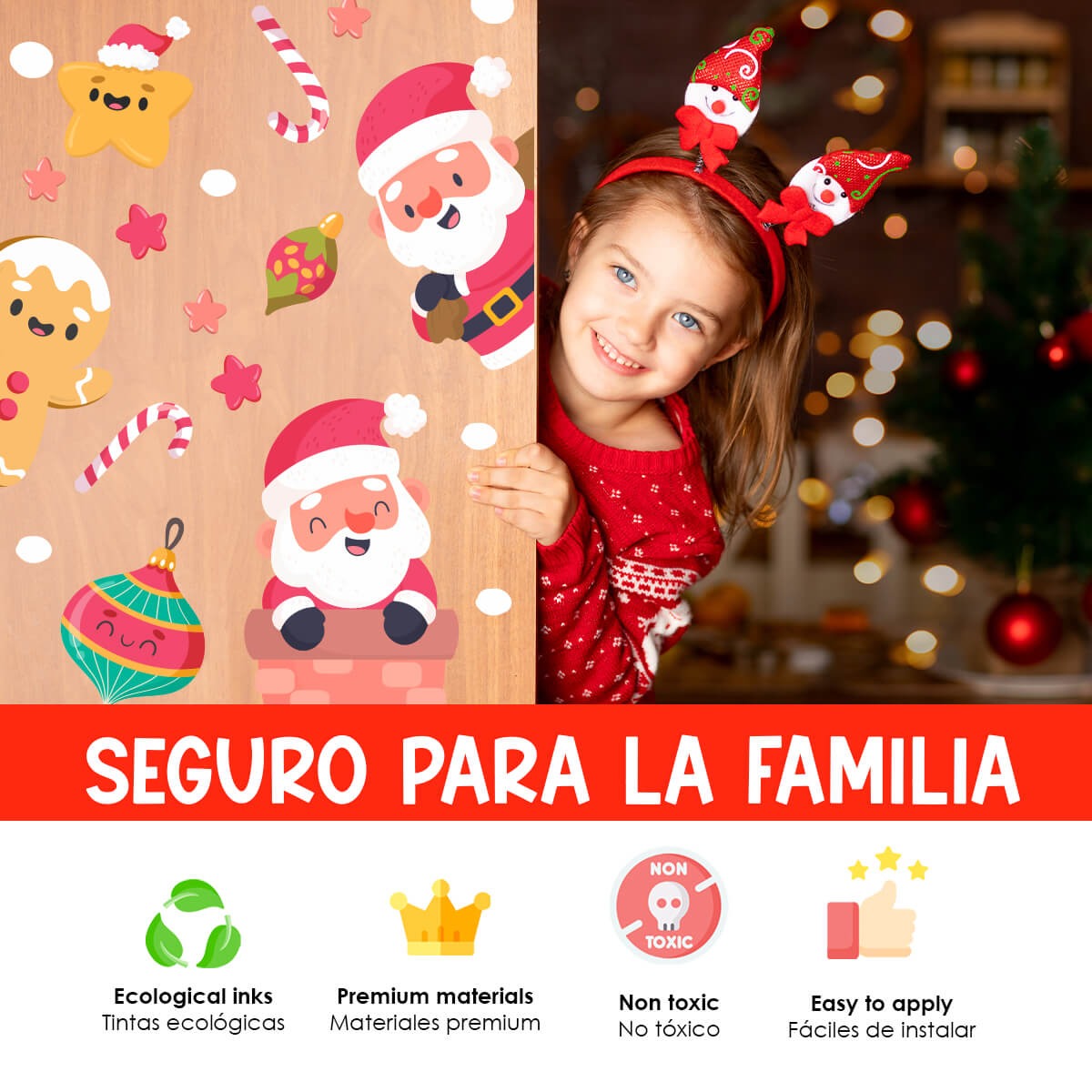 Vinilo para puerta Navidad El maravilloso viaje de Santa