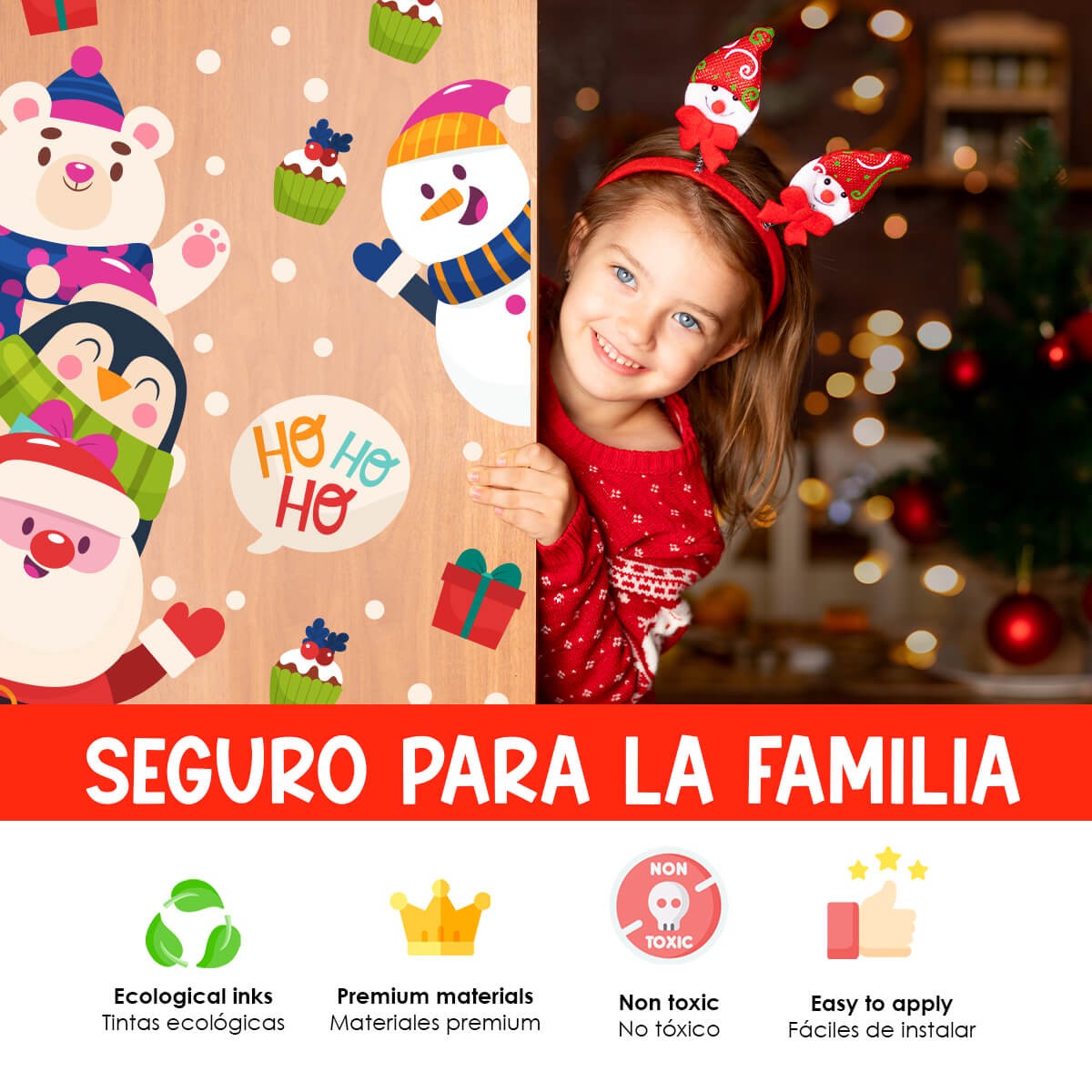 Vinilo para puerta Navidad Aventuras del Polo Norte