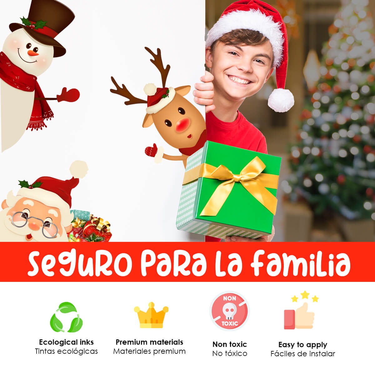 Vinilo para puerta Navidad Mundo de Santa