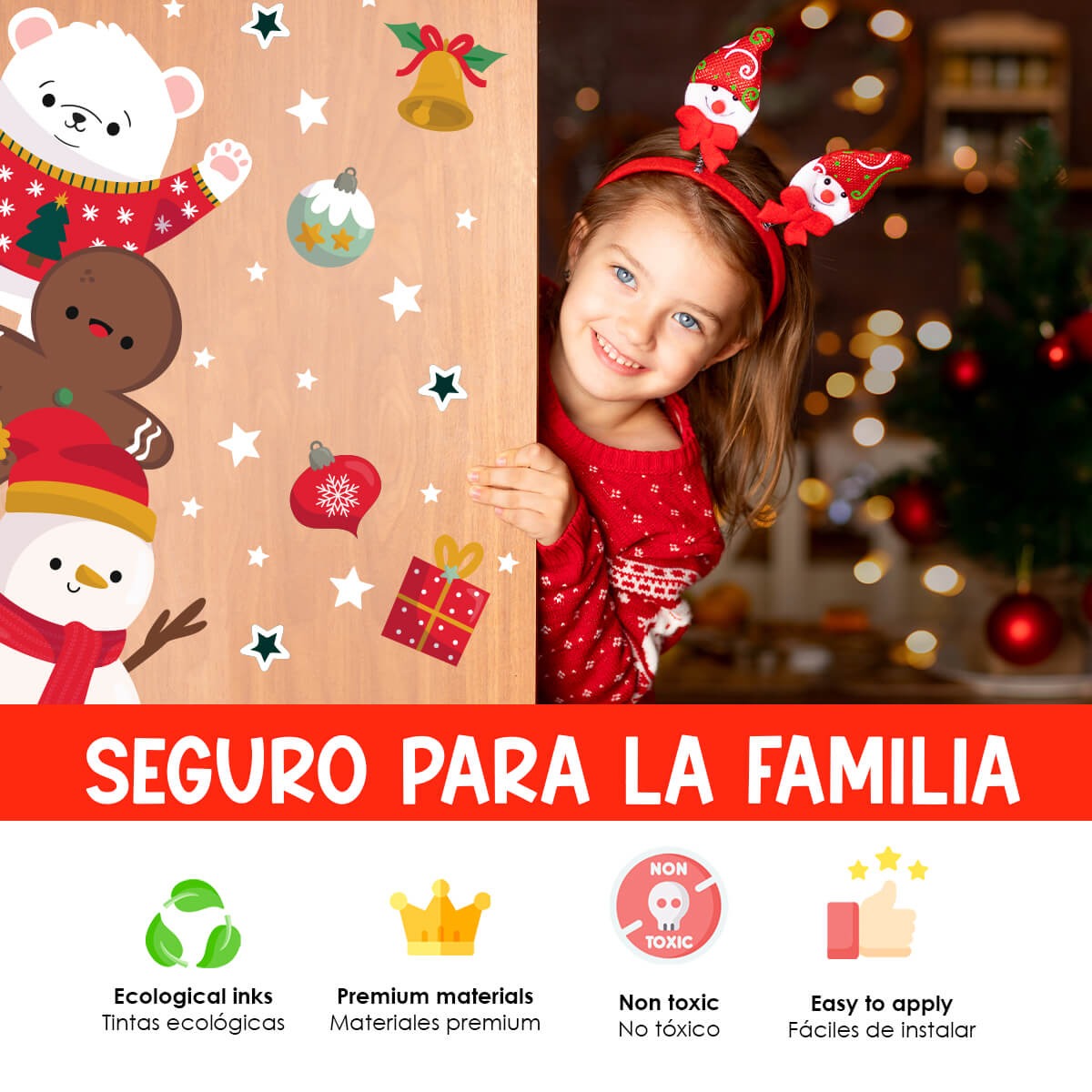 Vinilo para puerta Navidad  Navidad con amigos