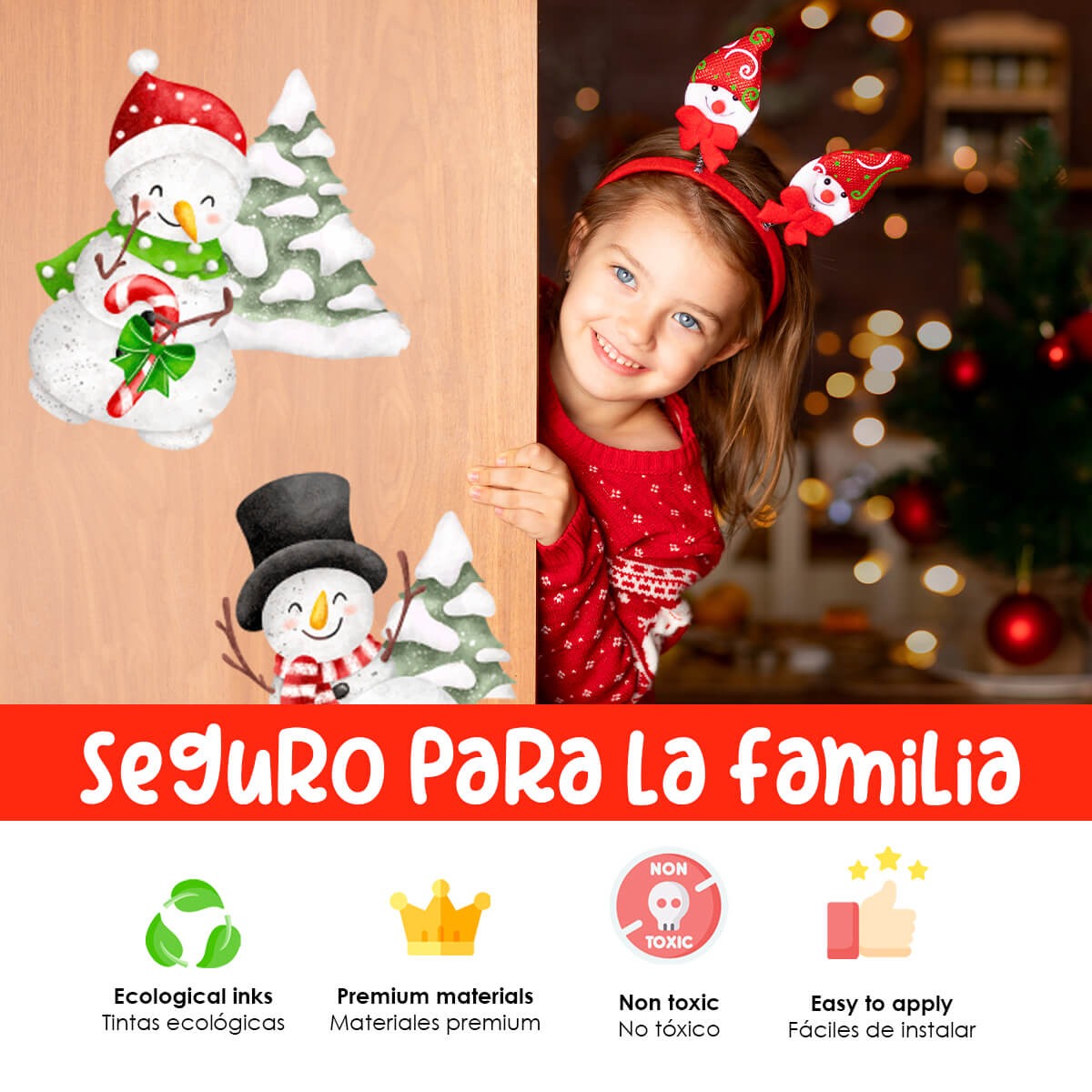 Vinilo para puerta Navidad White Christmas