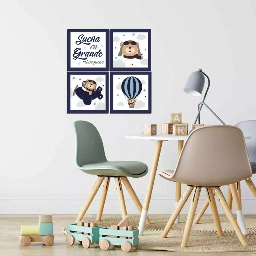 Conjunto de oso de aviador azul marino