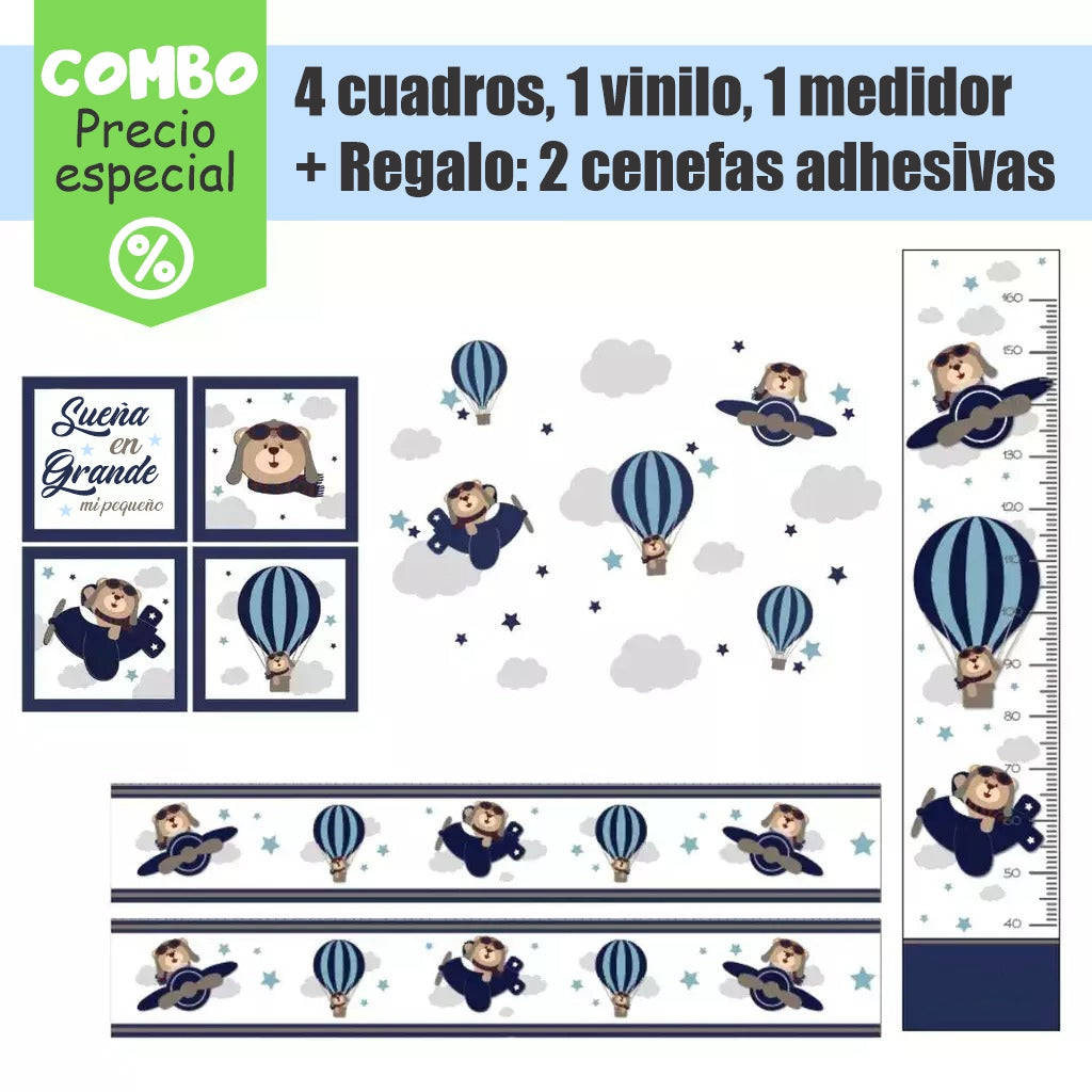Conjunto de oso de aviador azul marino