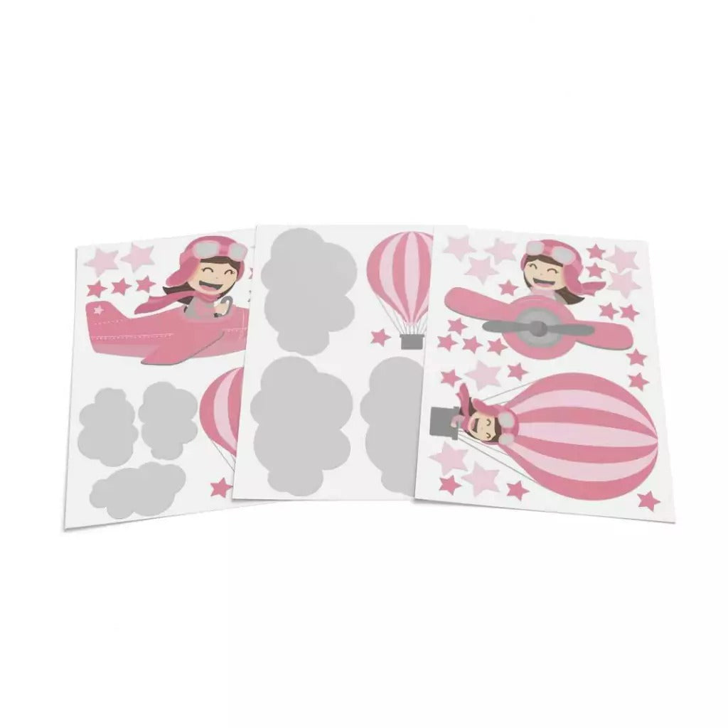 Combo de aviador rosa para niña