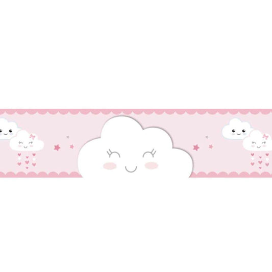 Cenefa infantil adhesiva Nube con lluvia de amor