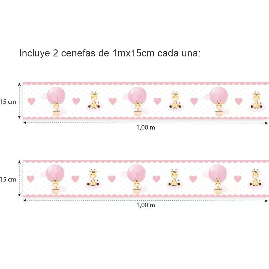 Combo de jirafa con nubes rosas