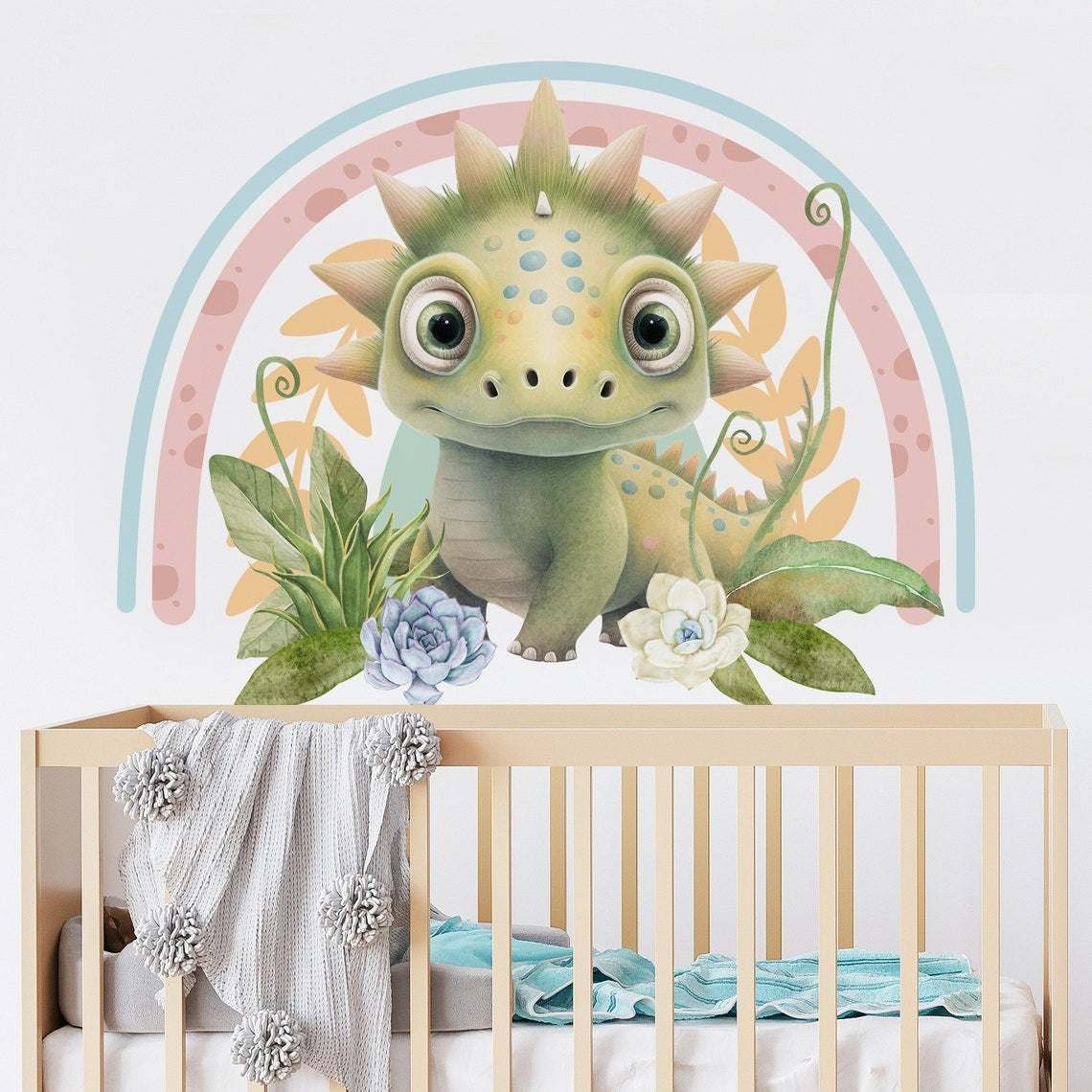 calcomanías de pared de dinosaurios modelo 7 bebe niño
