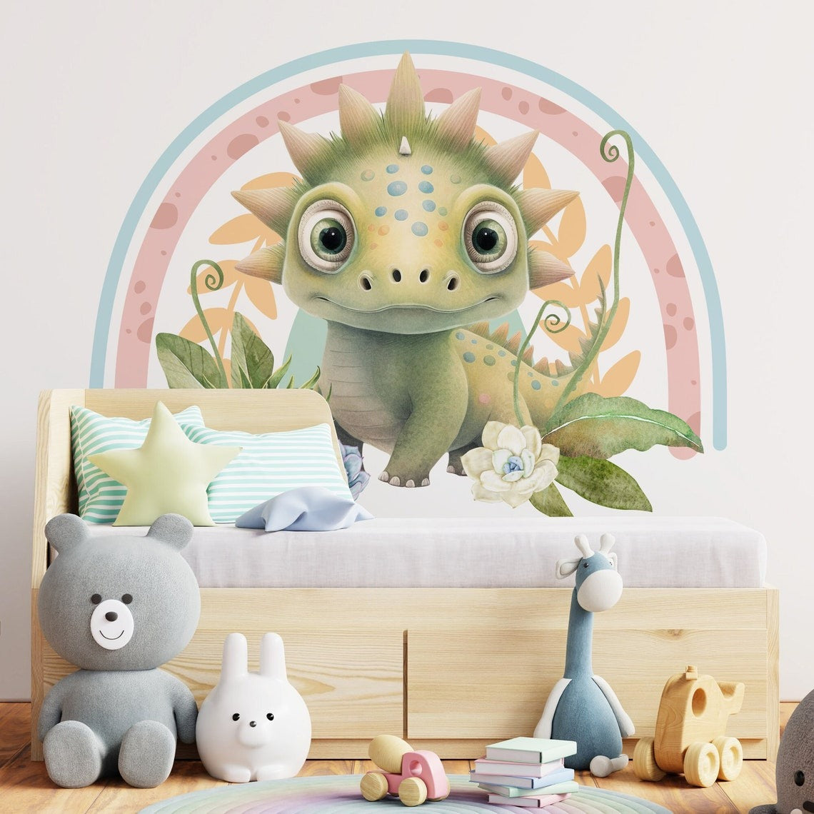 calcomanías de pared de dinosaurios modelo 7 bebe niño