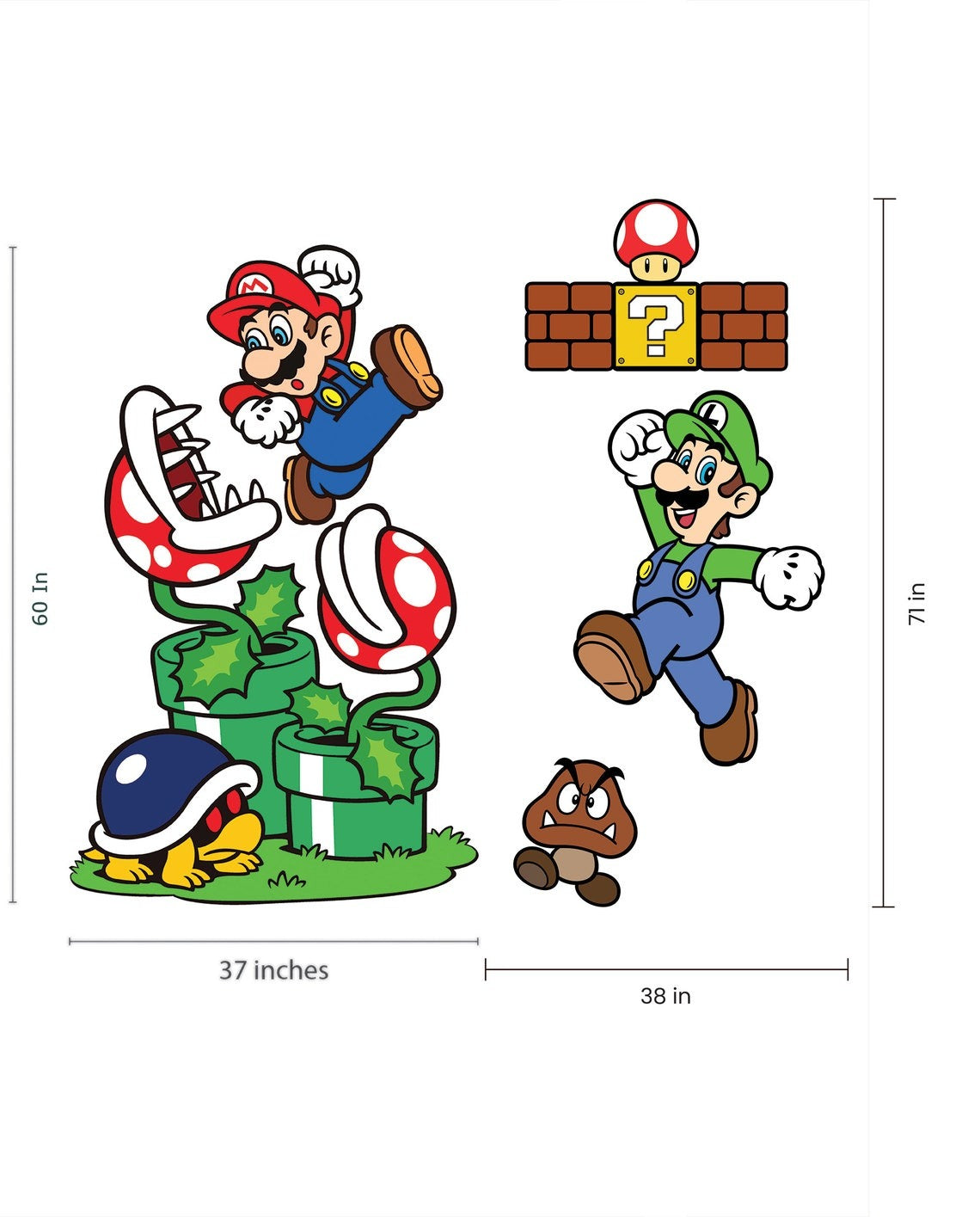 Vinilos decorativos Adhesivos infantiles de Pared mario bros 5 niño