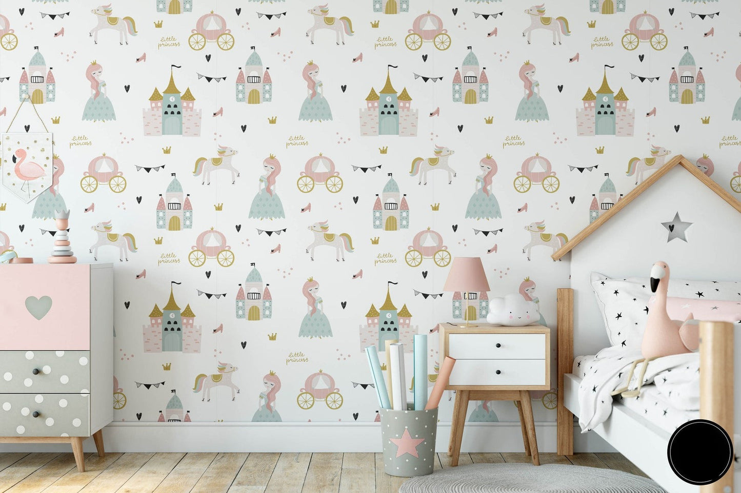 Papel para paredes Castillo mosaico princesa 2