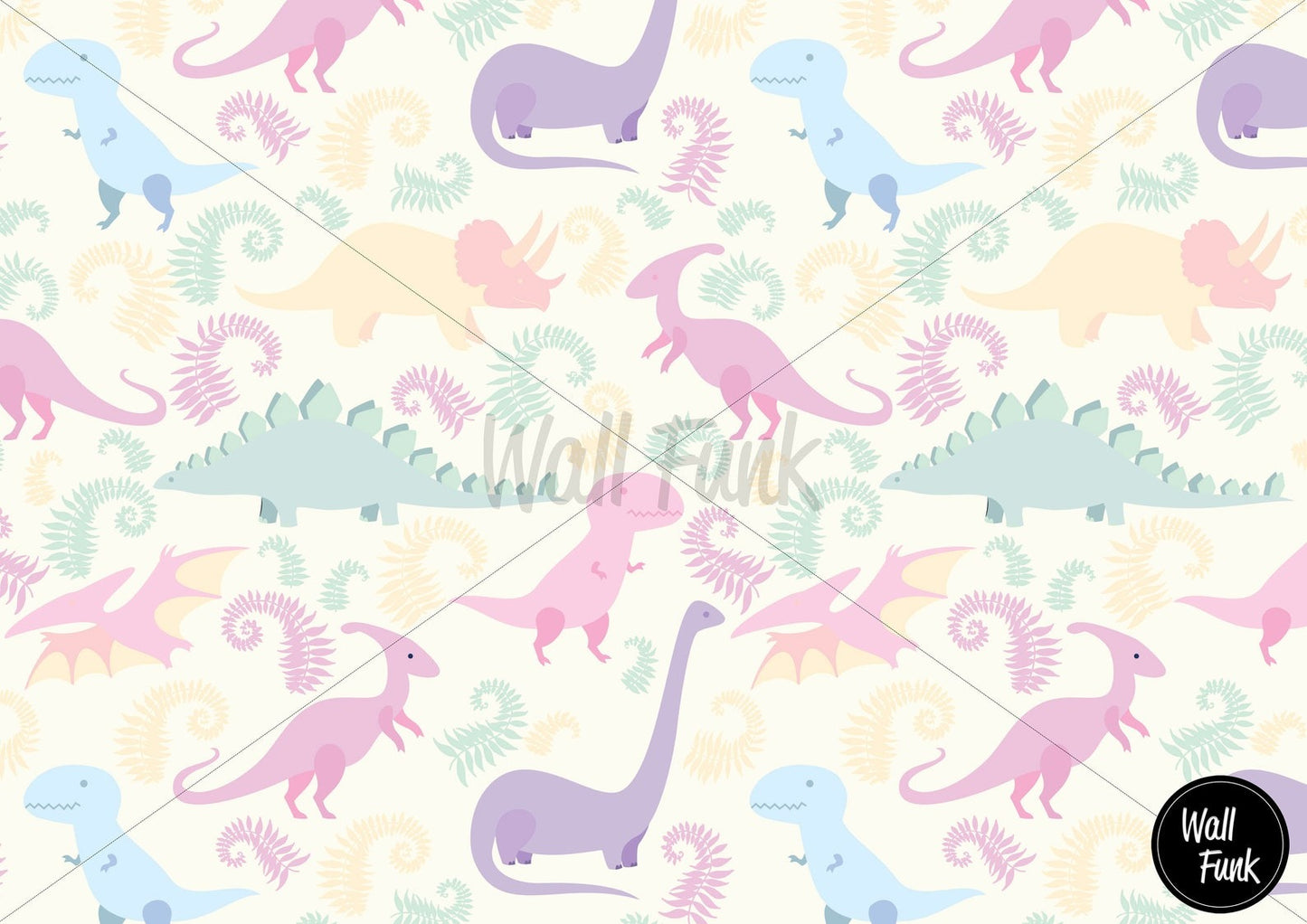 Papel para paredes Mosaico jurassico para niña