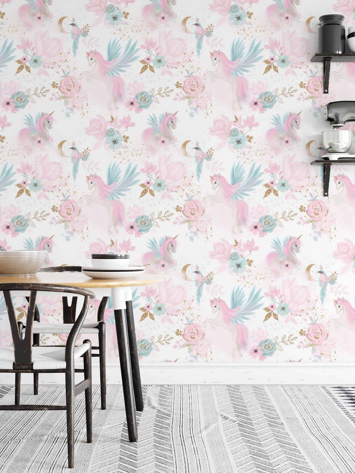 Papel para paredes diseño Unicornios