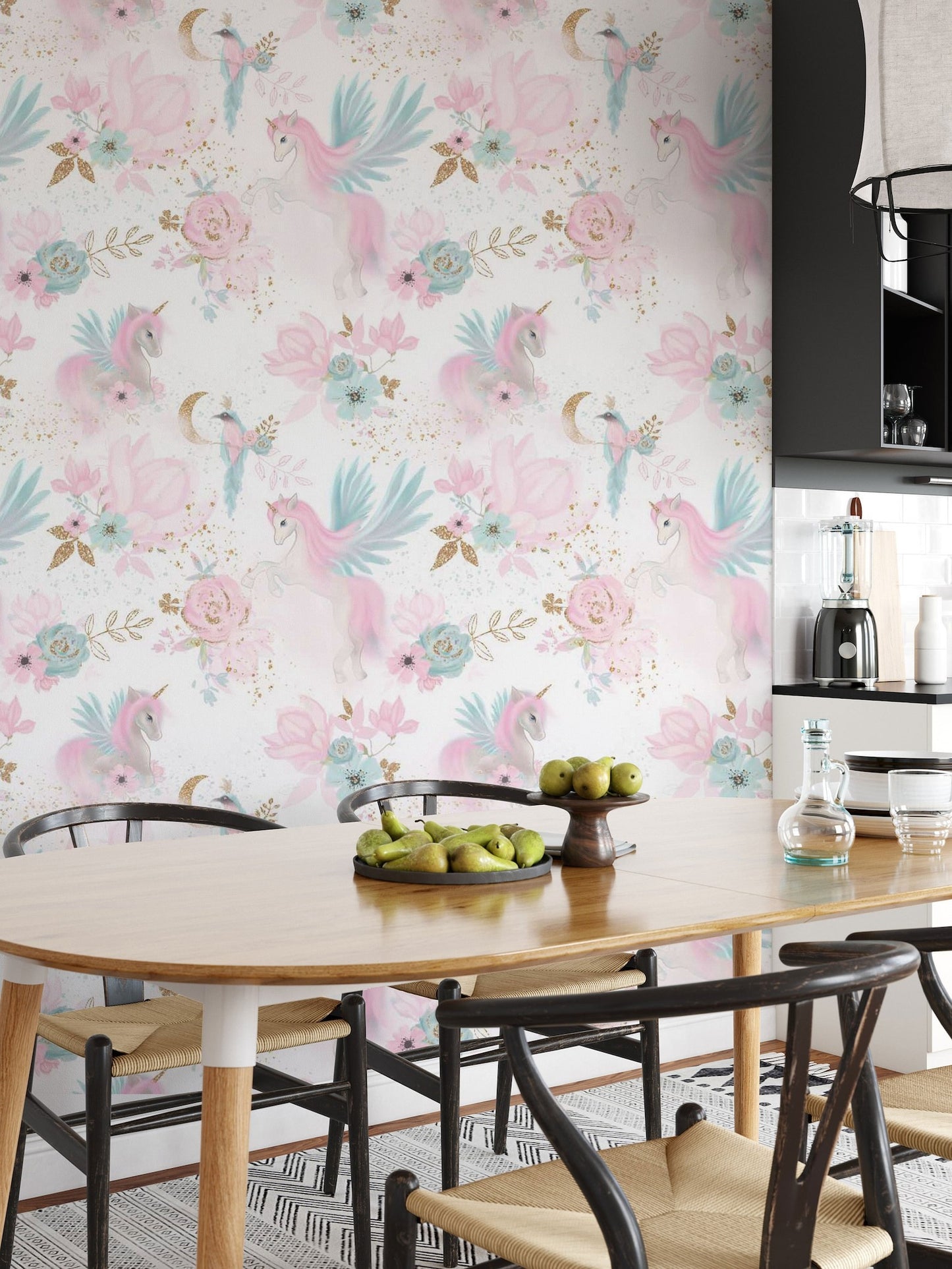 Papel para paredes diseño Unicornios