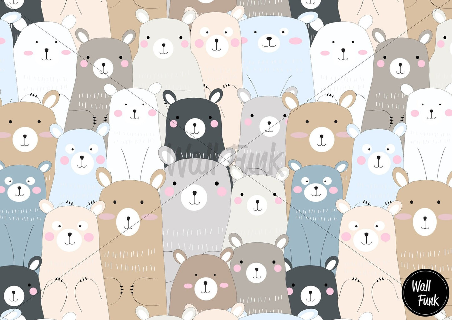 Papel para paredes Osos Mosaico