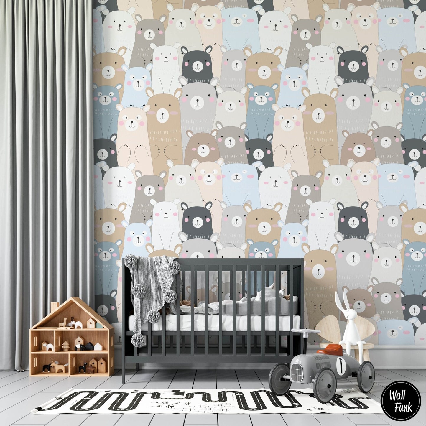 Papel para paredes Osos Mosaico