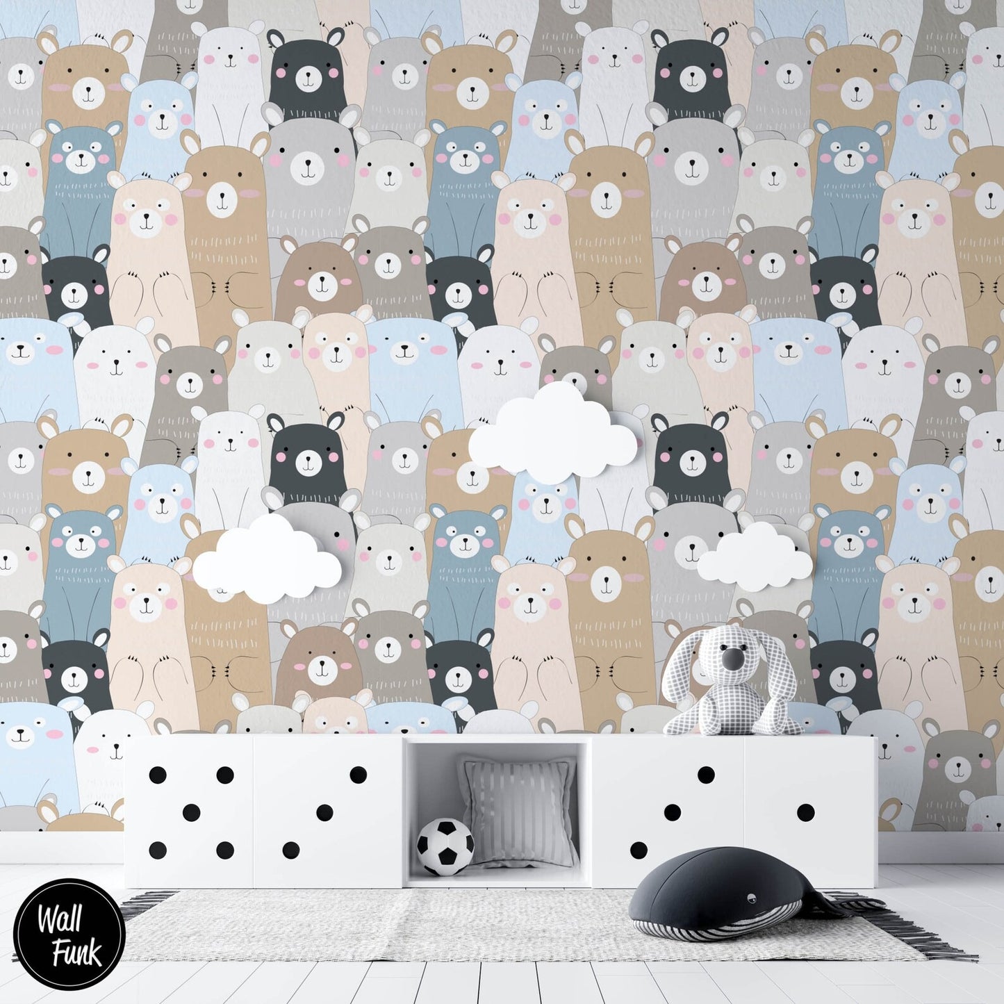 Papel para paredes Osos Mosaico