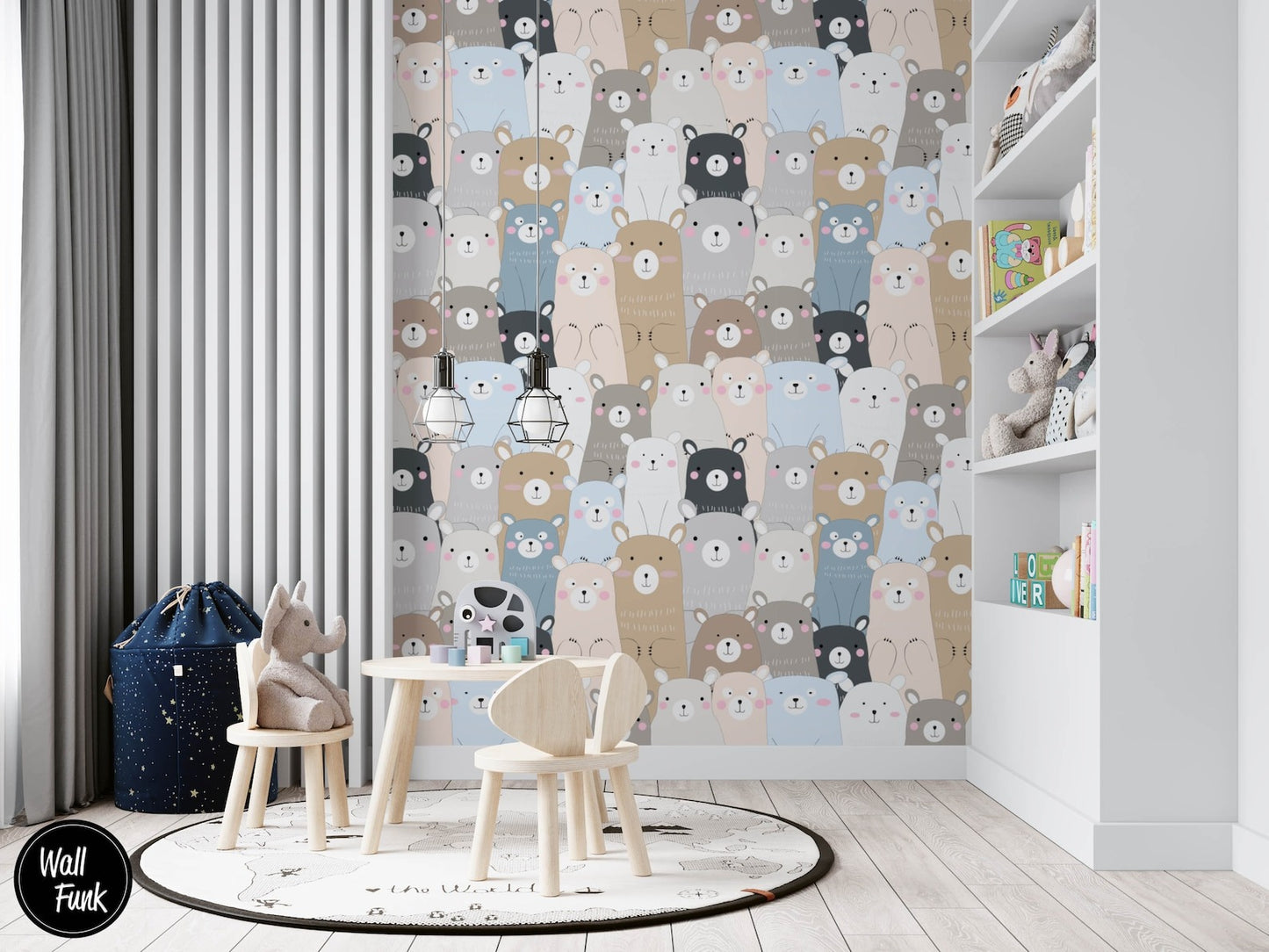 Papel para paredes Osos Mosaico